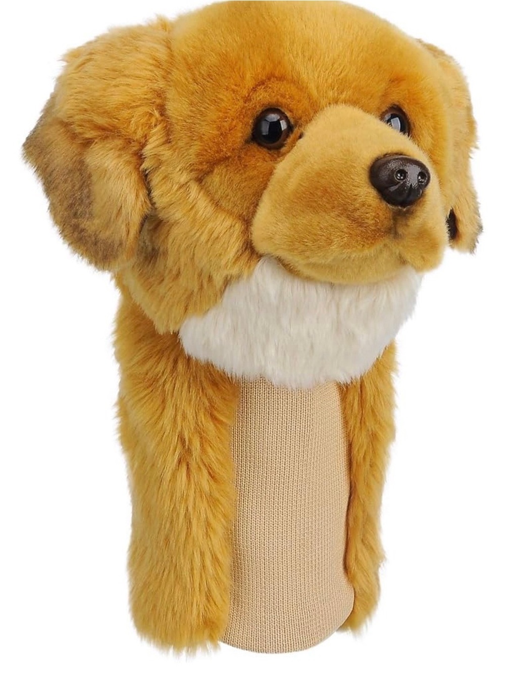 Plush Dog Golf Club Headcover in Golden Brown - Soft Faux Fur